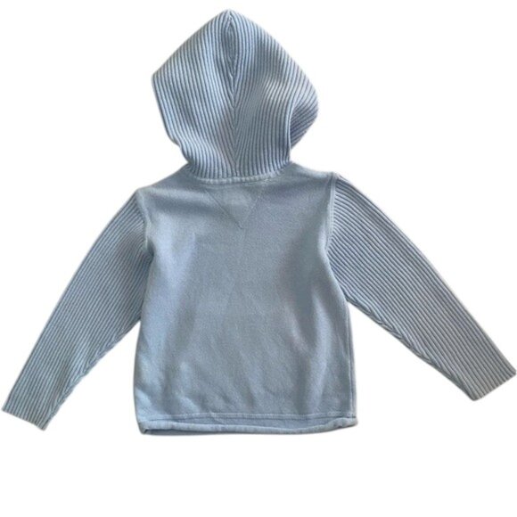 Tommy Hilfiger Blue Ribbed Knit Hoodie Sweater size 4T - Picture 3 of 7